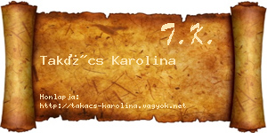 Takács Karolina névjegykártya